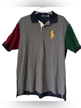 Polo By Ralph Lauren Mens Colorblock Big Pony Short Sleeve Polo Shirt Size 2XLT